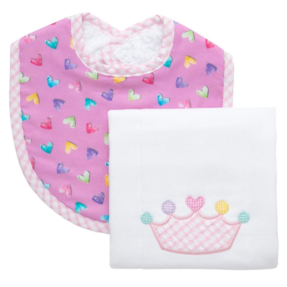 Boxed Burp/Bib Set Princess
