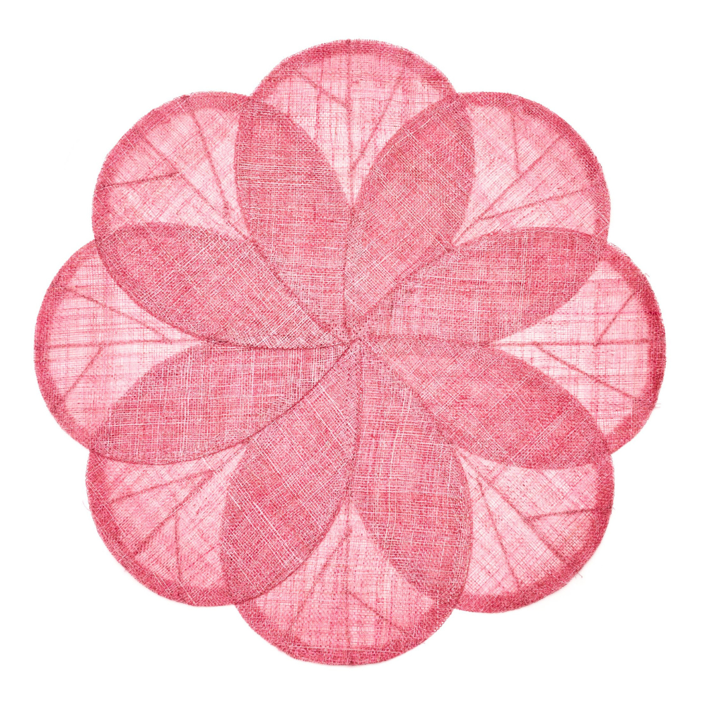 Sinamay Flower Placemat Set of 6 - Hot Pink