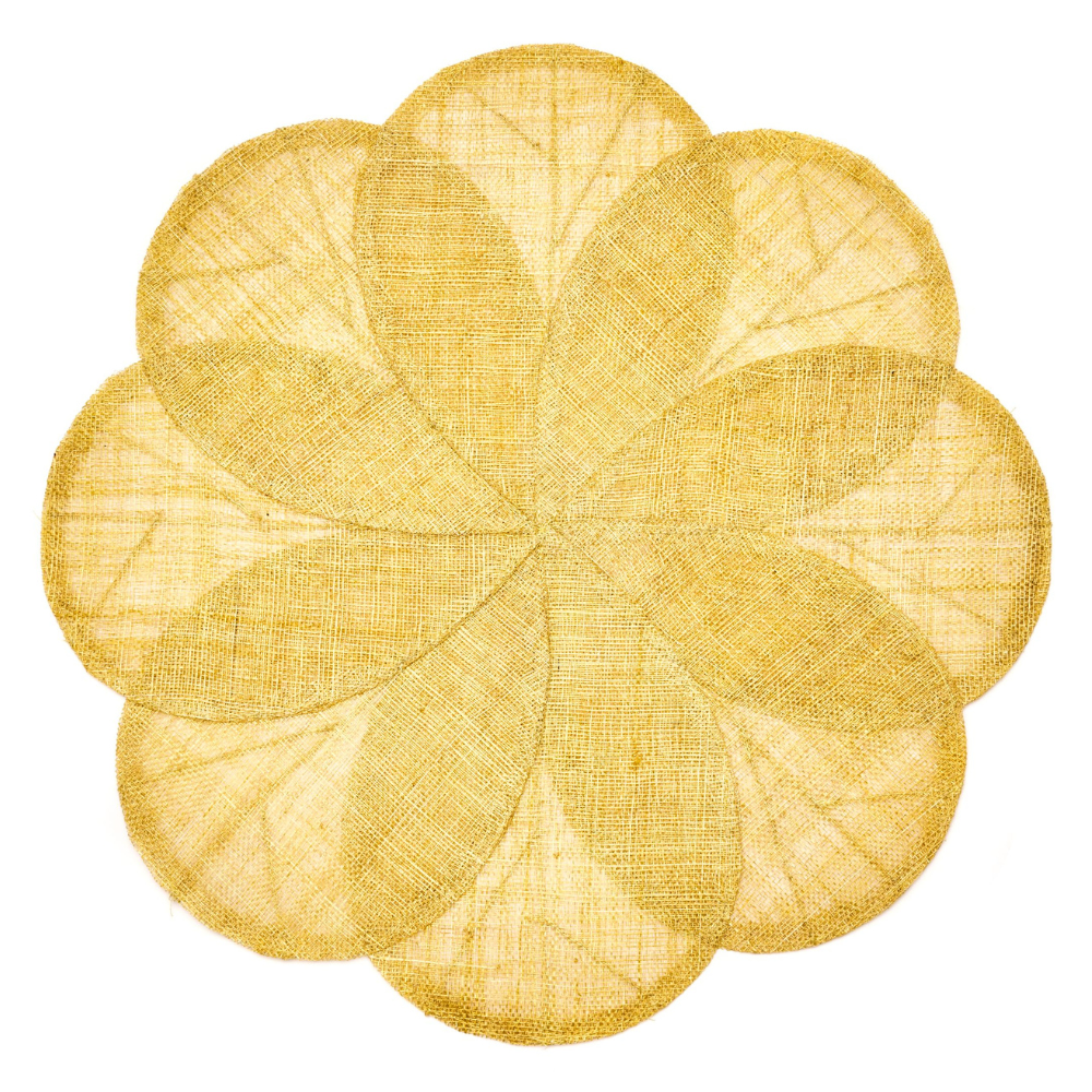 Sinamay Flower Placemat Set of 6 - Lemon