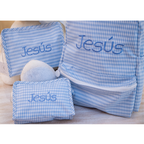 Roadie Small Zip Pouch Gingham Mist