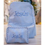 Roadie Small Zip Pouch Gingham Mist