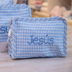 Roadie Small Zip Pouch Gingham Mist