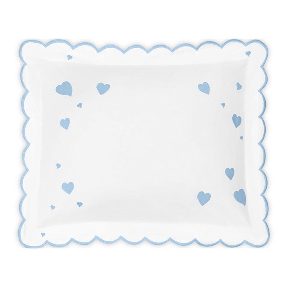 Hearts  Mini Pillow Boudoir Sham - Bluebell