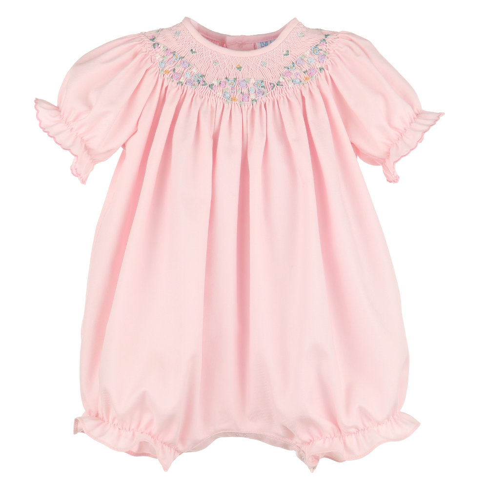 Floral Wreath Smock Bubble - Pink