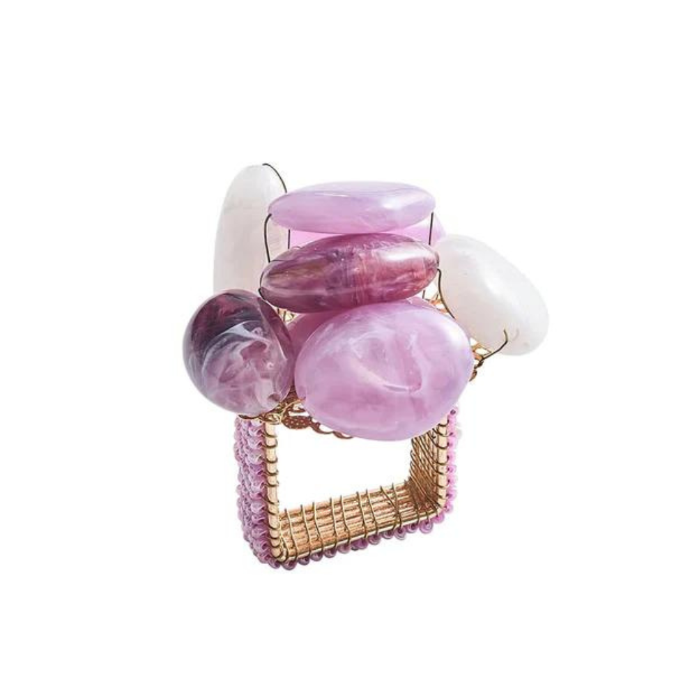 Sea Stone Napkin Ring Lilac - Set of 6