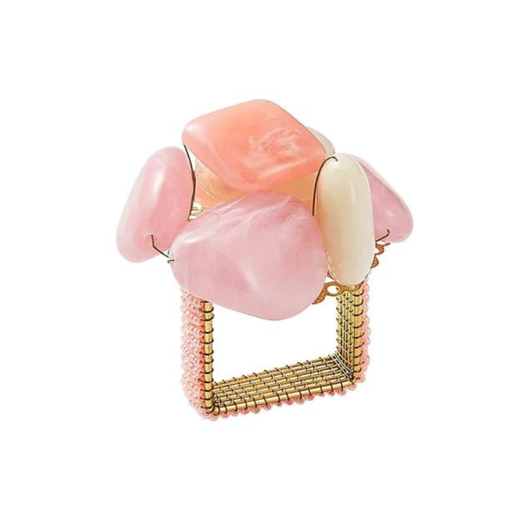 Sea Stone Napkin Ring Blush - Set of 6
