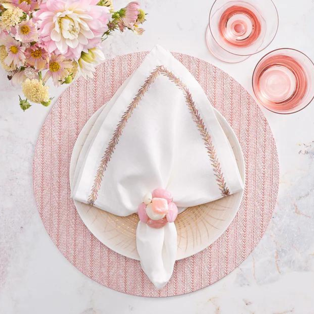 Sea Stone Napkin Ring Blush - Set of 6