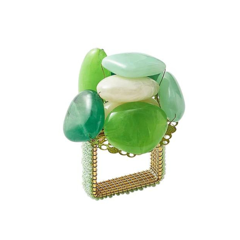 Sea Stone Napkin Ring Green - Set of 6