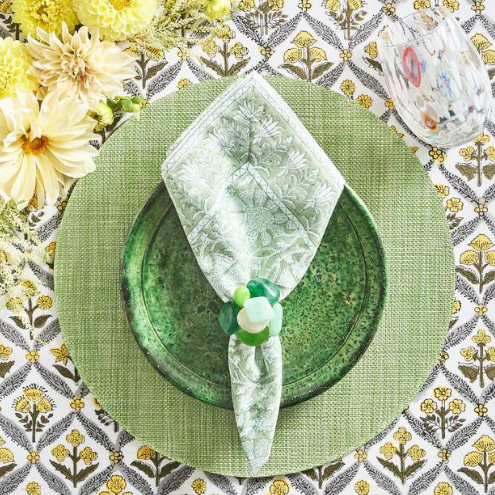 Sea Stone Napkin Ring Green - Set of 6