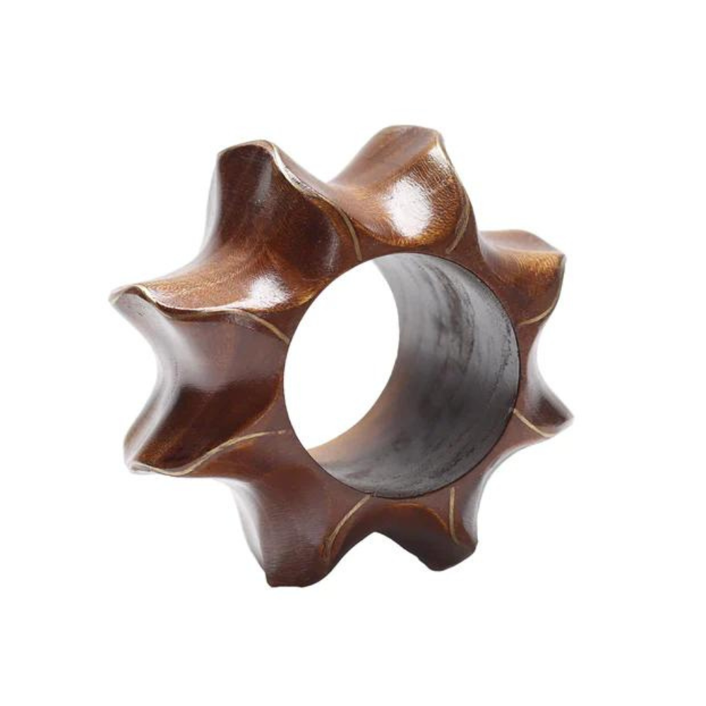 Twist Napkin Ring Brown/Gold - Set of 6