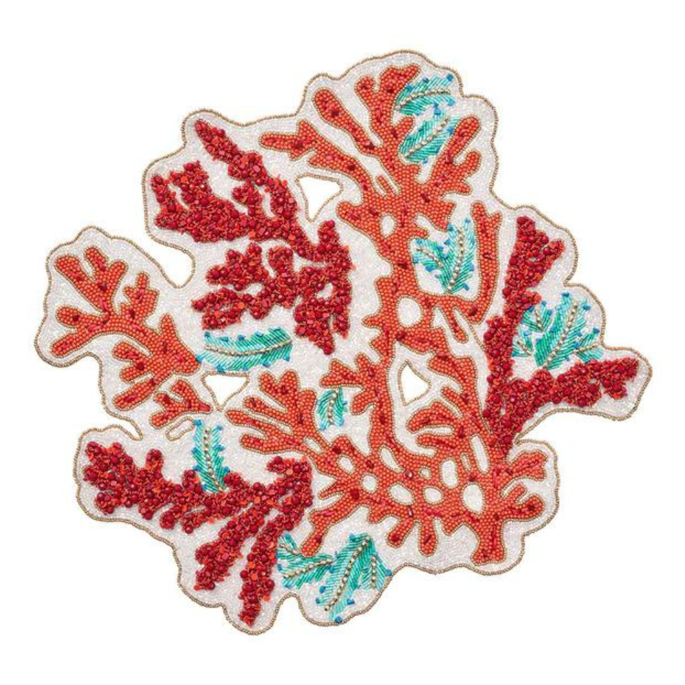 Coral Spray Placemat Coral/Turquoise