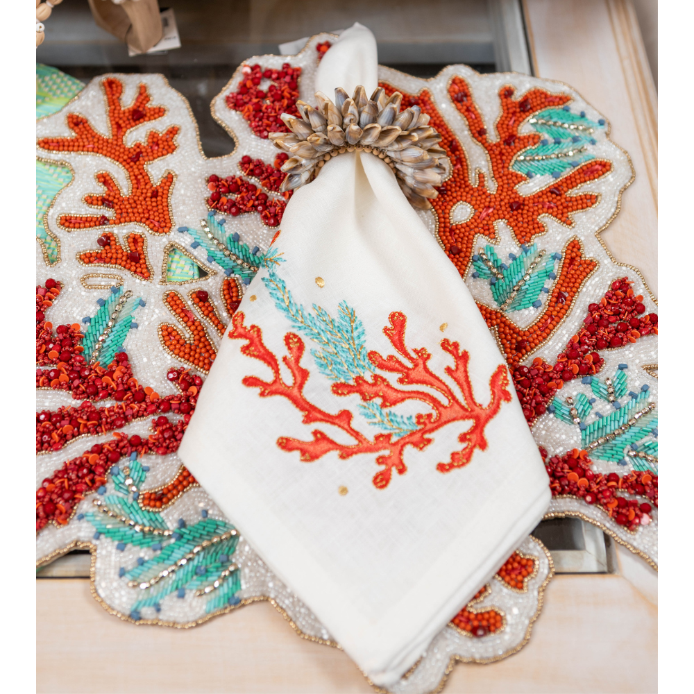 Coral Spray Placemat Coral/Turquoise
