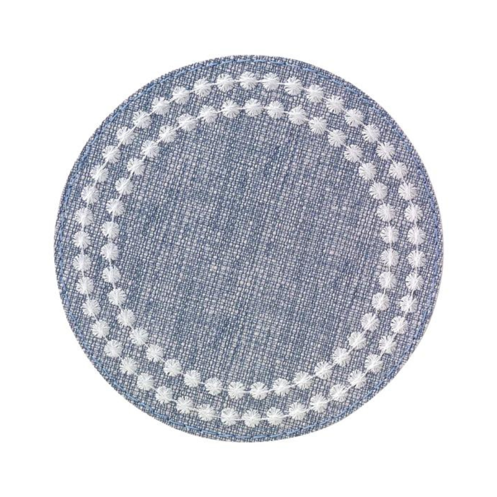 Pearl Coaster Set of 4 - Bluebell/White