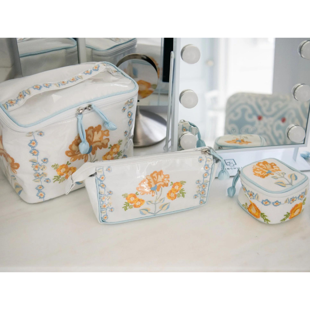 Embroidered Jewelry Box - Blue