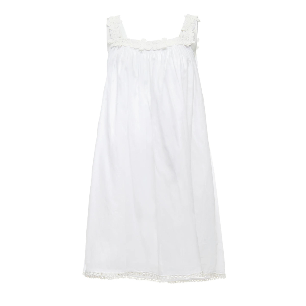 Julia Cotton Tank Nightgown - White
