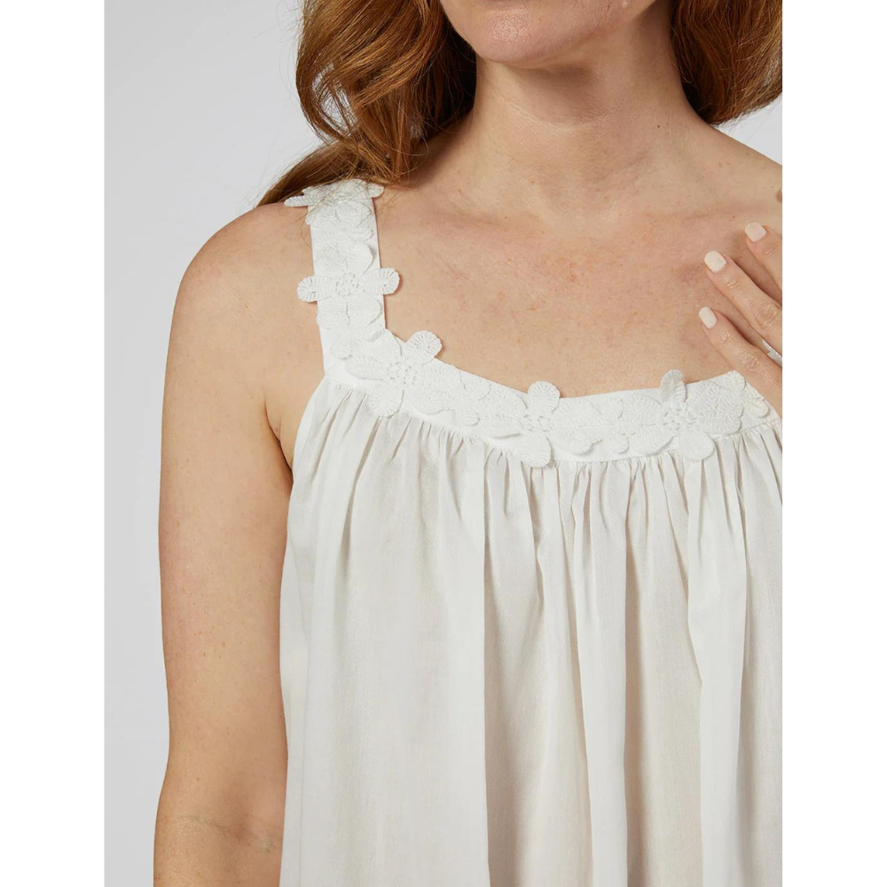 Julia Cotton Tank Nightgown - White