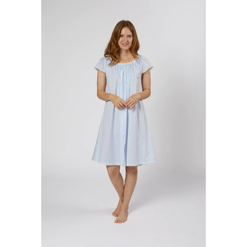 Julia Cotton Nightgown - Blue