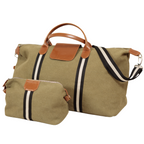 Original Duffel Bag Military Green with Black Stripe/Tan Leather