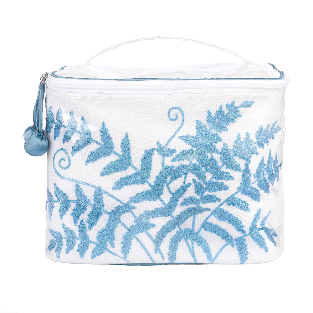 Fern Embroidered Train Case
