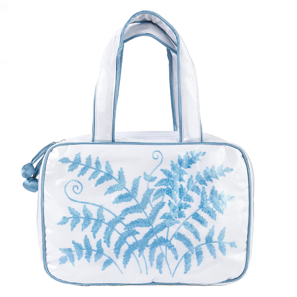 Fern Embroidered Hanging Travel Bag