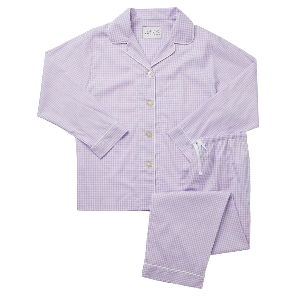 Lavender Classic Gingham Luxe Pima Pajama Small
