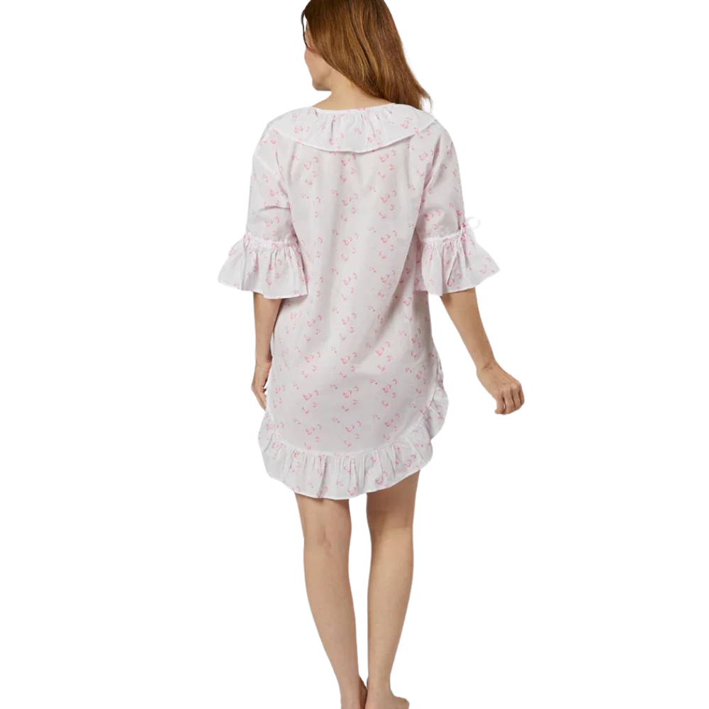 Lily Cotton Poet NightShirt - Pink