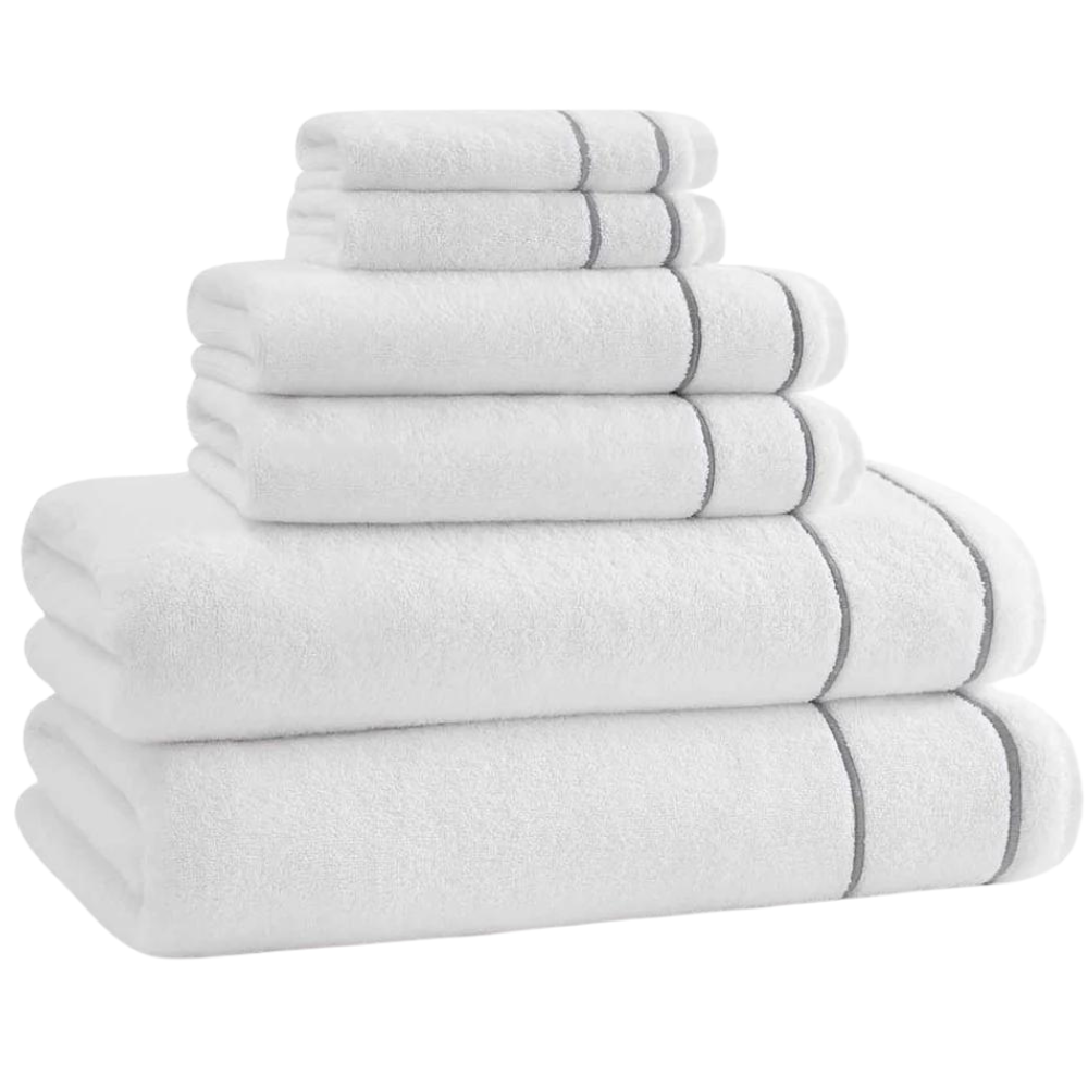 Newbury Towels - White/Grey
