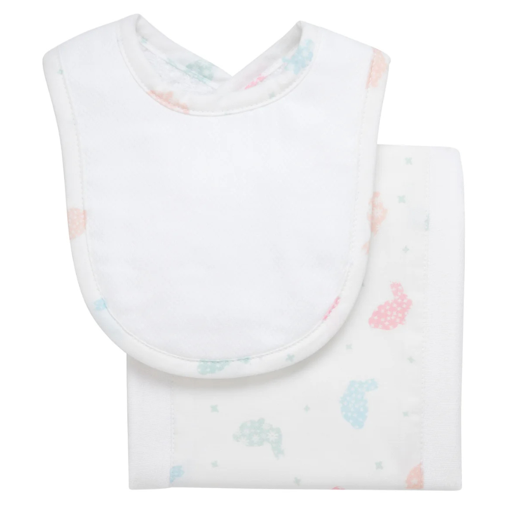 Burp/Drooler Set Bunny Print