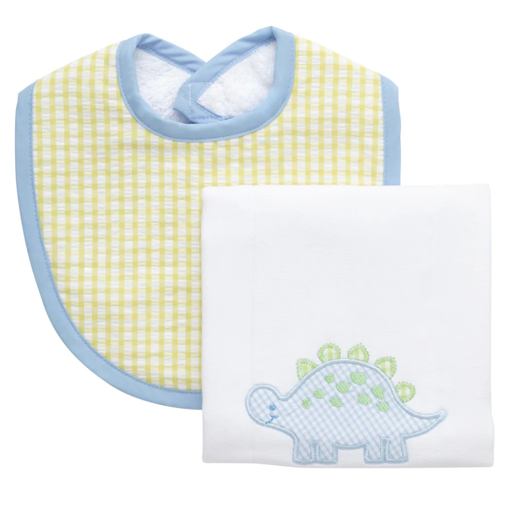 Boxed Burp/Bib Set Dinosaur