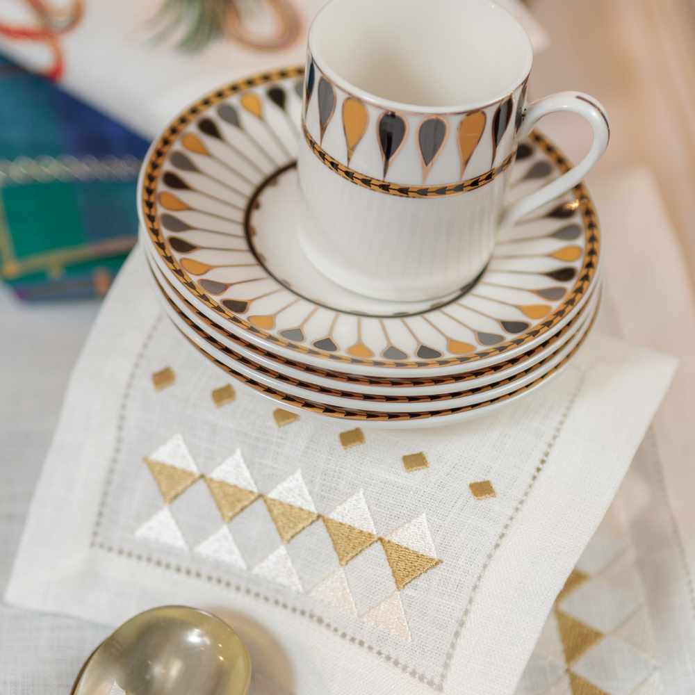 Diamond Design Cocktail Napkins Set of 12