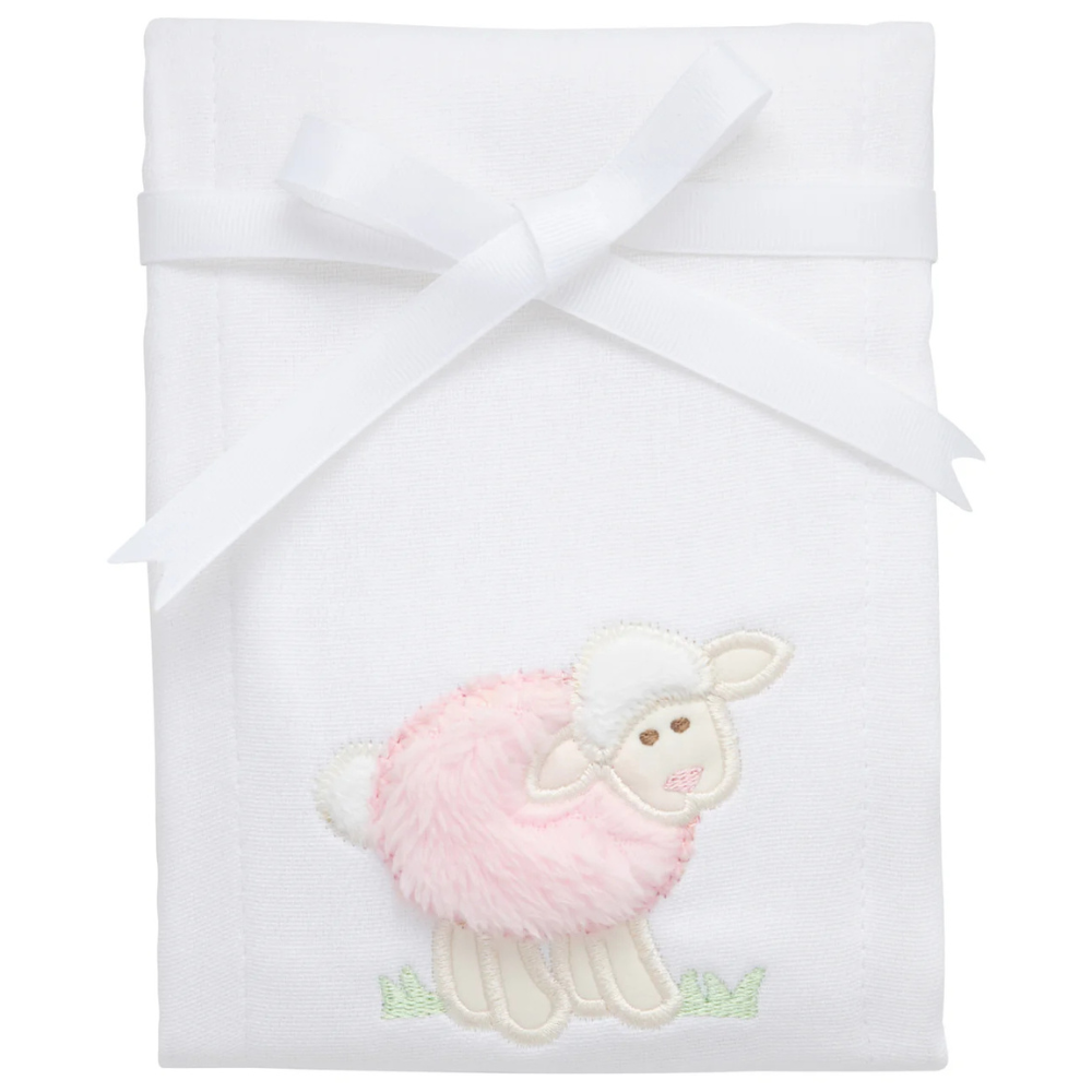 Single Burp Cloth Pink Lamb