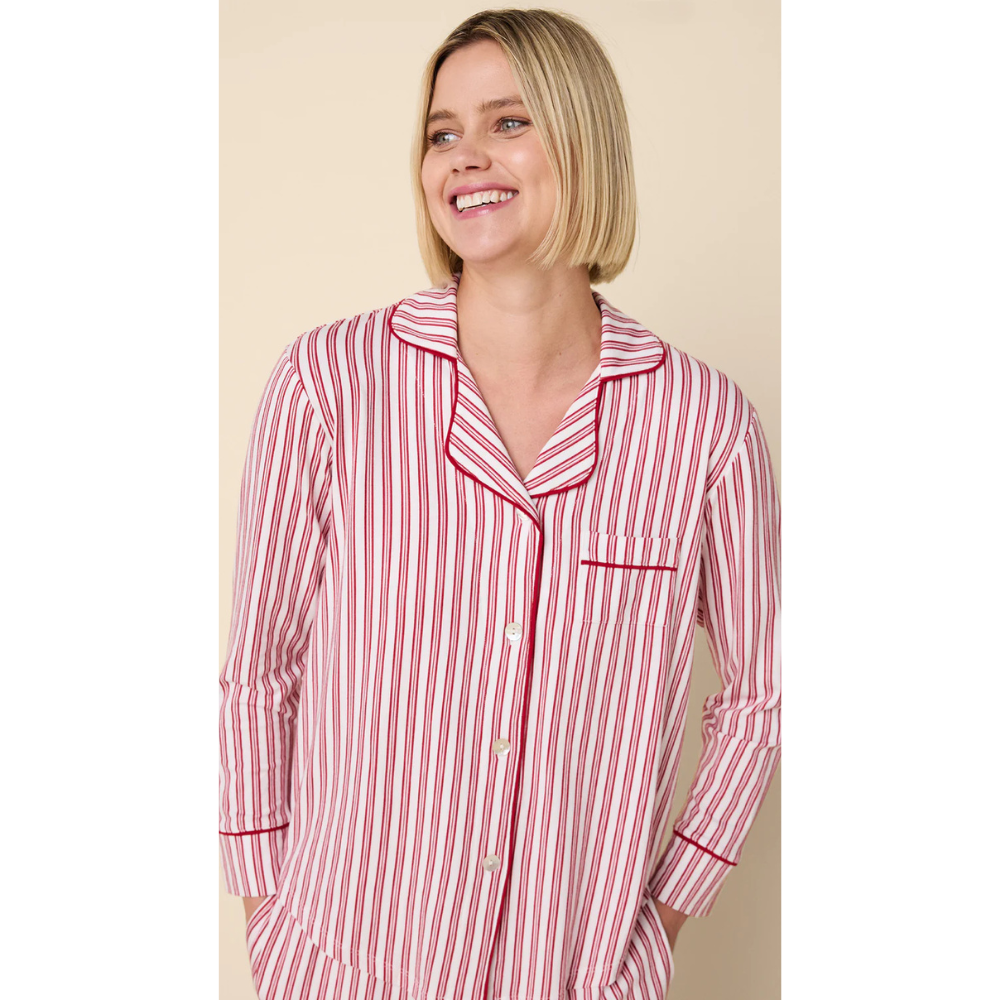 Holiday Stripes Pima Knit Long-Sleeved Pajama