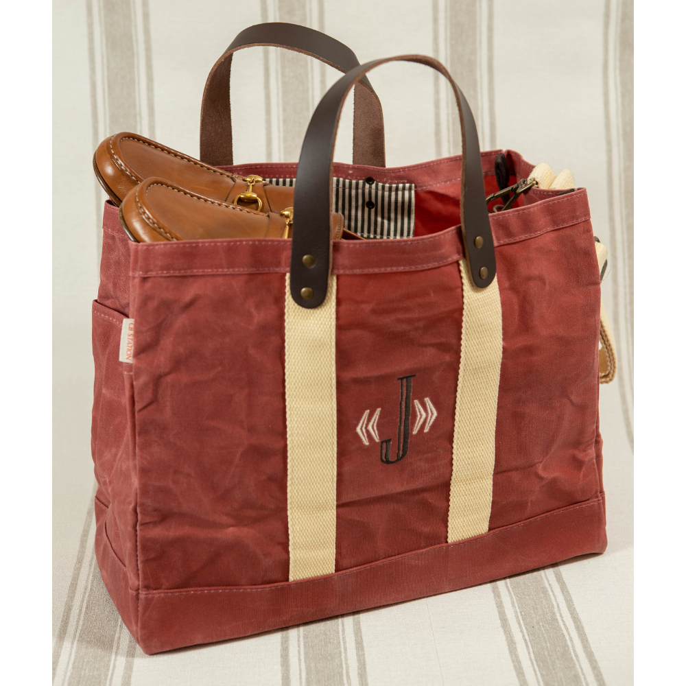Waxed Commute Tote - Red