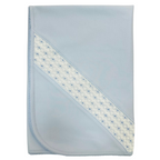 Manta Celeste Nido de Abeja Blanco/Puntos