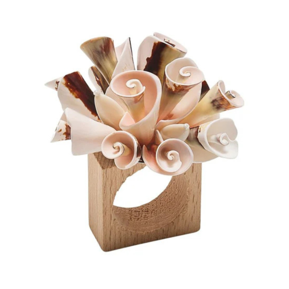 Napkin Ring Seashell Burst Ivory Set of 6