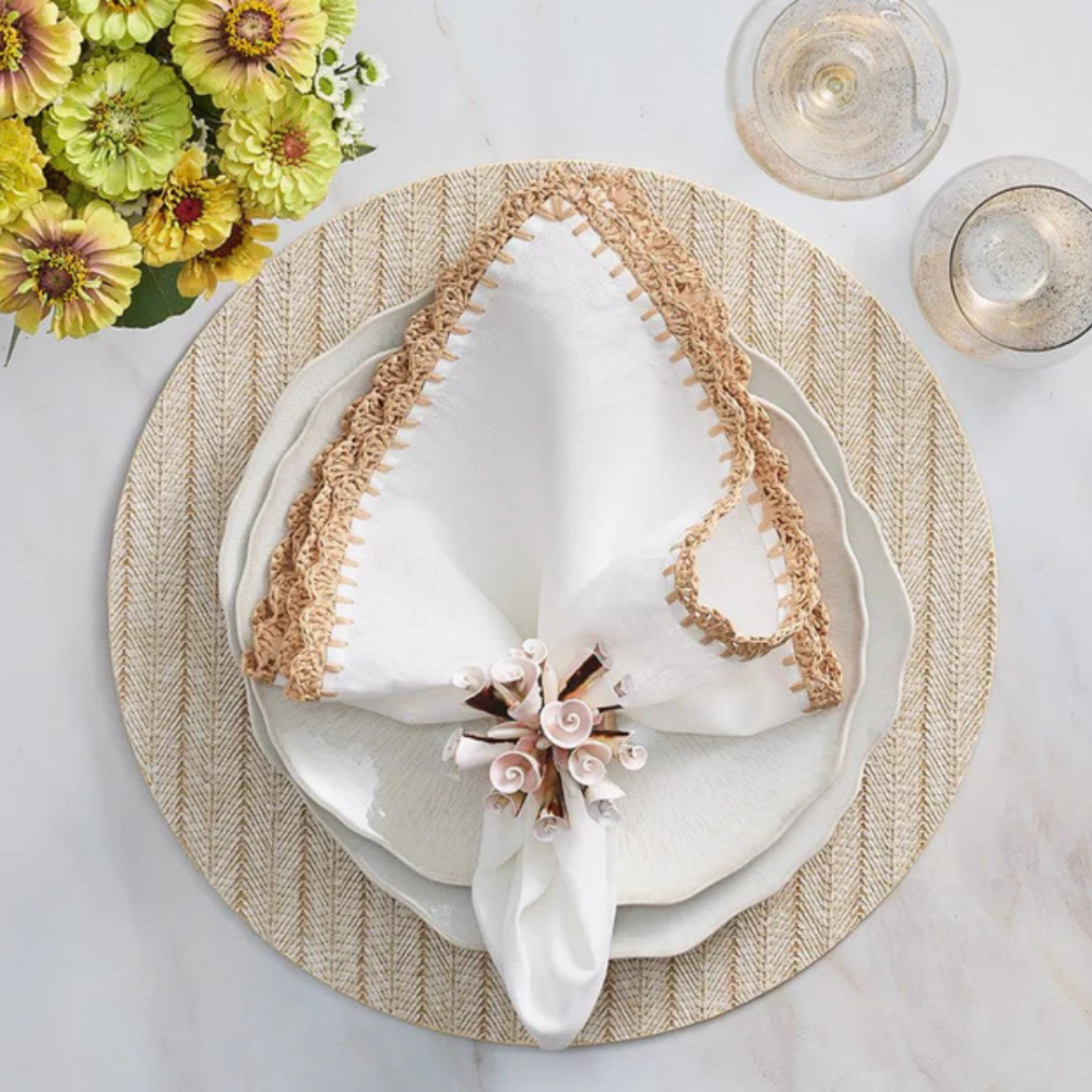 Napkin Ring Seashell Burst Ivory Set of 6