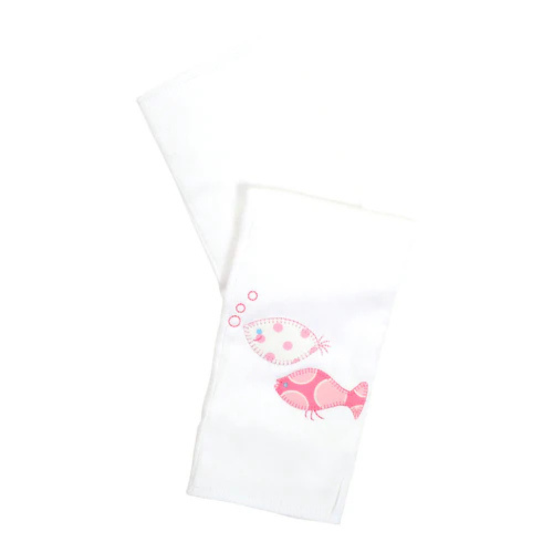 Single Burp Cloth Pink Fish School