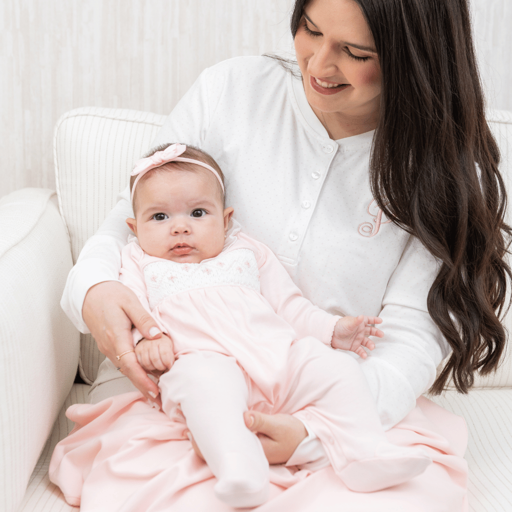 Enterizo Rosado Cuello Blanco Ruchado Alma - Smock
