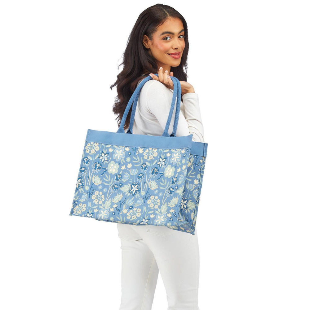 Floral Tote - Blue