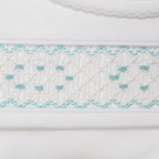 Set Babero y Babita Blanco Nido de Abeja Menta