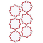 Wave Round Cocktail Napkins Set of 6 - Scarlet