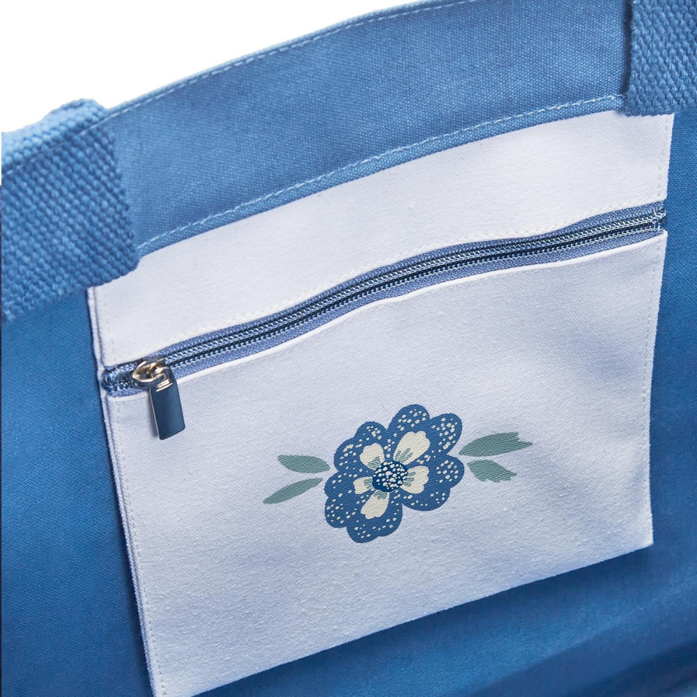 Floral Tote - Blue