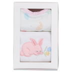 Boxed Burp/Bib Set Pink Bunny