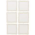 Cocktail Napkins Arches White/Gold Set of 6