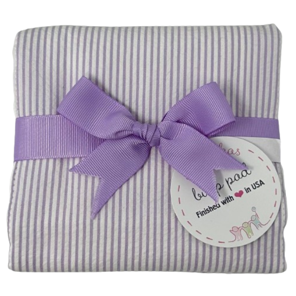 Fabric Burp Lilac Seersucker Stripe