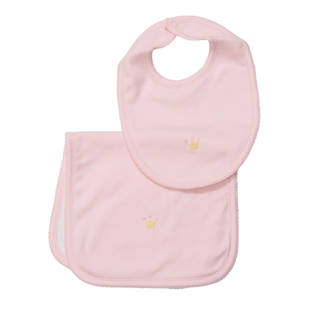 Set Babero y Babita Rosado - Corona
