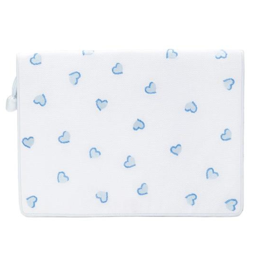 Embroidered Lingerie Envelope - Blue Hearts