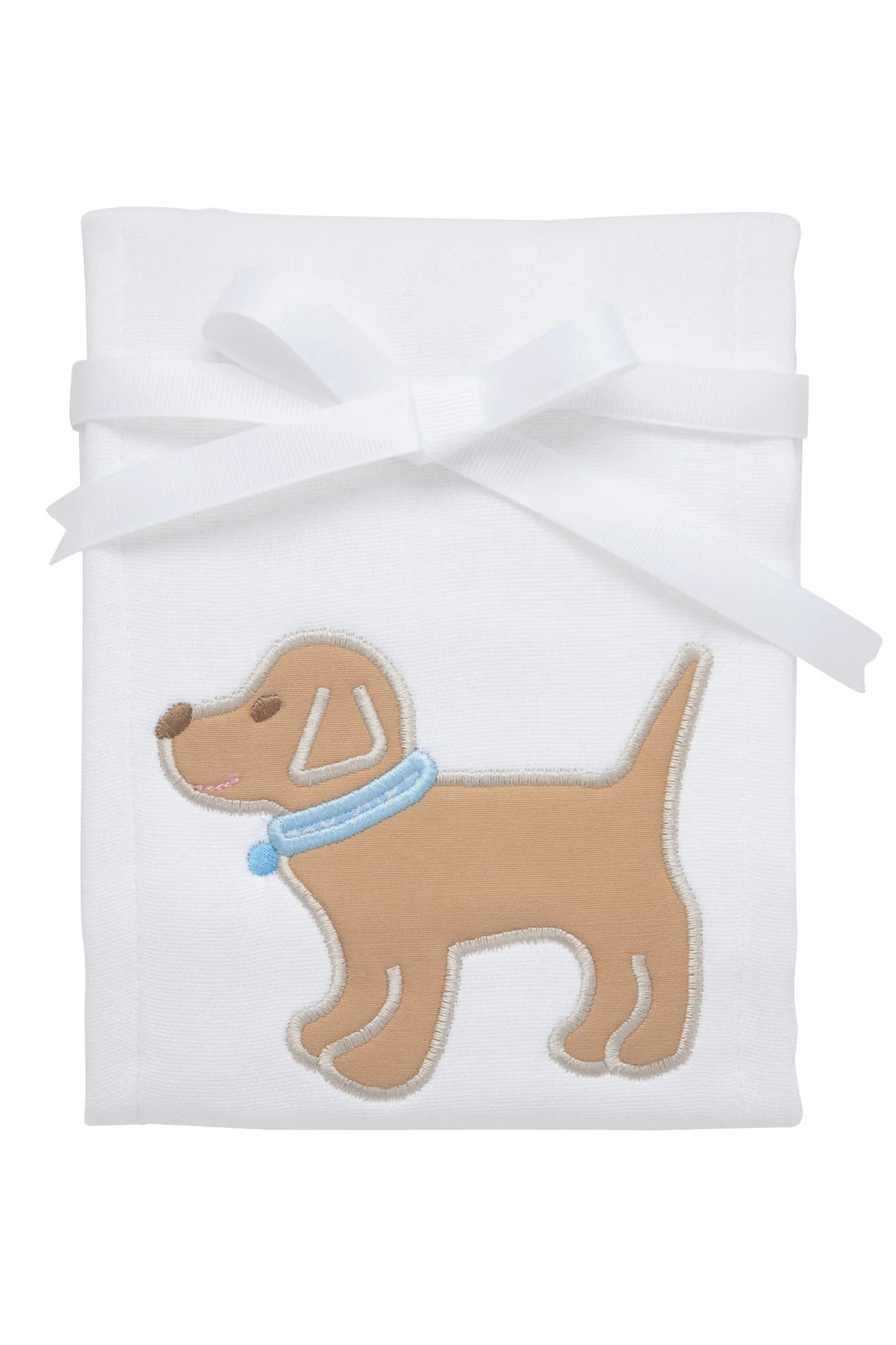 Single Burp Cloth Blue Lab Puppy