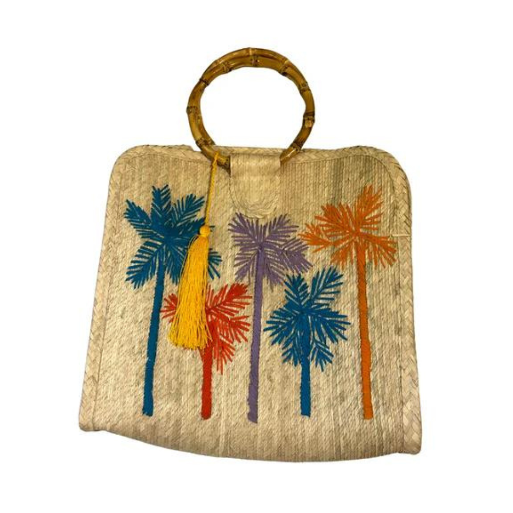 Embroidered Tote Palm Multi