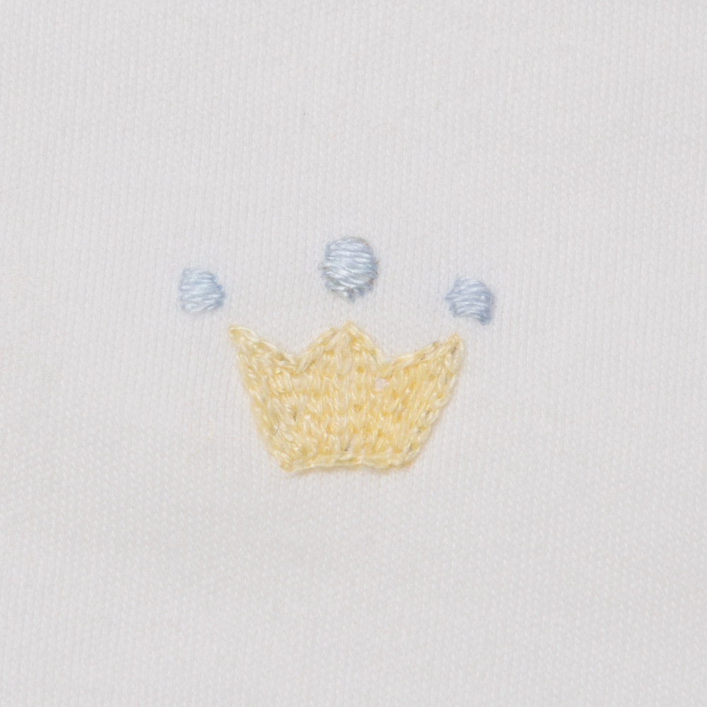 Set Babero y Babita Blanco y Celeste - Corona